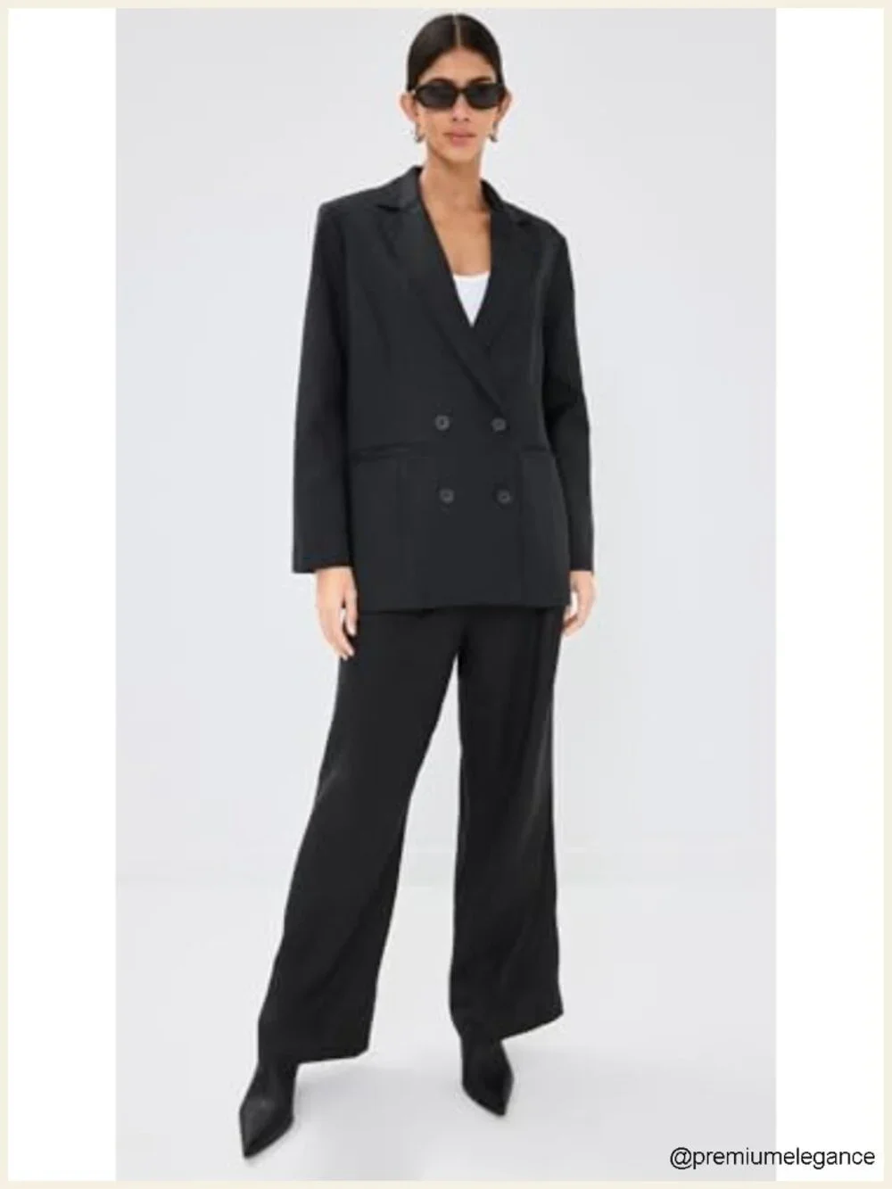 Lioness La Quinta Linen Blazer Double-Breasted Padded Shoulders Notch Collar